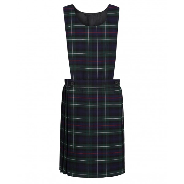 Junior Girls Bib Pinafore - Green Tartan