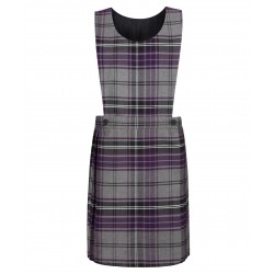 Junior Girls Bib Pinafore - Grey Tartan