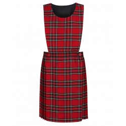 Junior Girls Bib Pinafore - Red Tartan